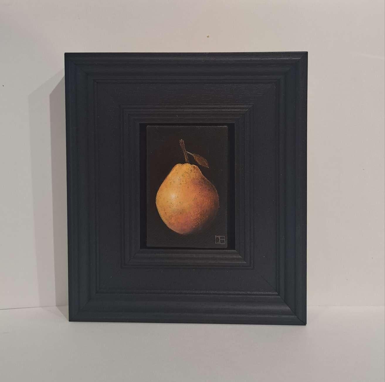 Poire Blush Pocket Painting 10c, peinture originale, nature morte en vente 2