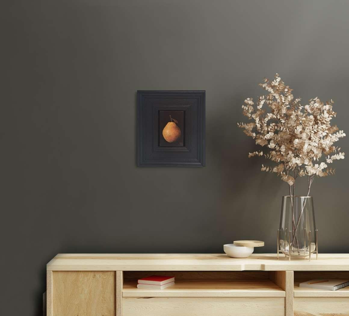 Poire Blush Pocket Painting 10c, peinture originale, nature morte en vente 5