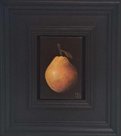 Poire Blush Pocket Painting 10c, peinture originale, nature morte