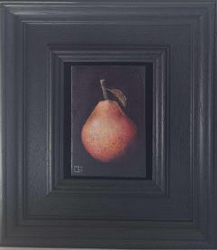 Pear Magenta Blush Pocket Painting 214, original painting, still life