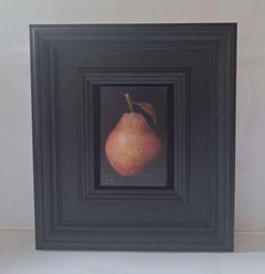 Pear Magenta Blush Pocket Painting 251, original painting, still-life