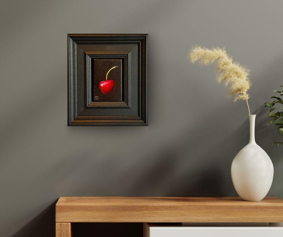 We offer complimentary worldwide shipping and cover all tariffs and import taxes for this artwork.

In “Picked Cherry,” Dani Humberstone distills the essence of nature’s sweetness into a single, gleaming form. Rendered in lush oil on canvas, this