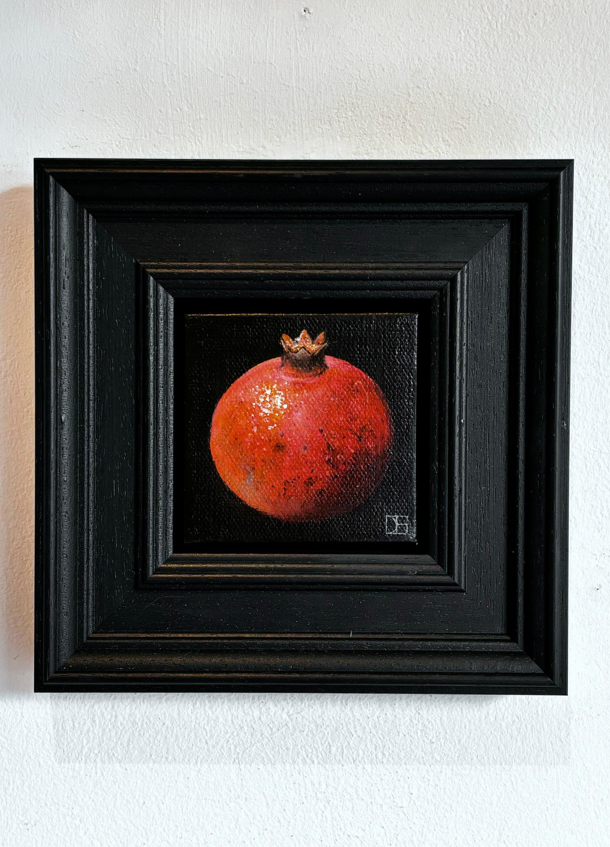 Picked Pomegranate - original realism still life fruit - contemporary art - Painting by Dani Humberstone