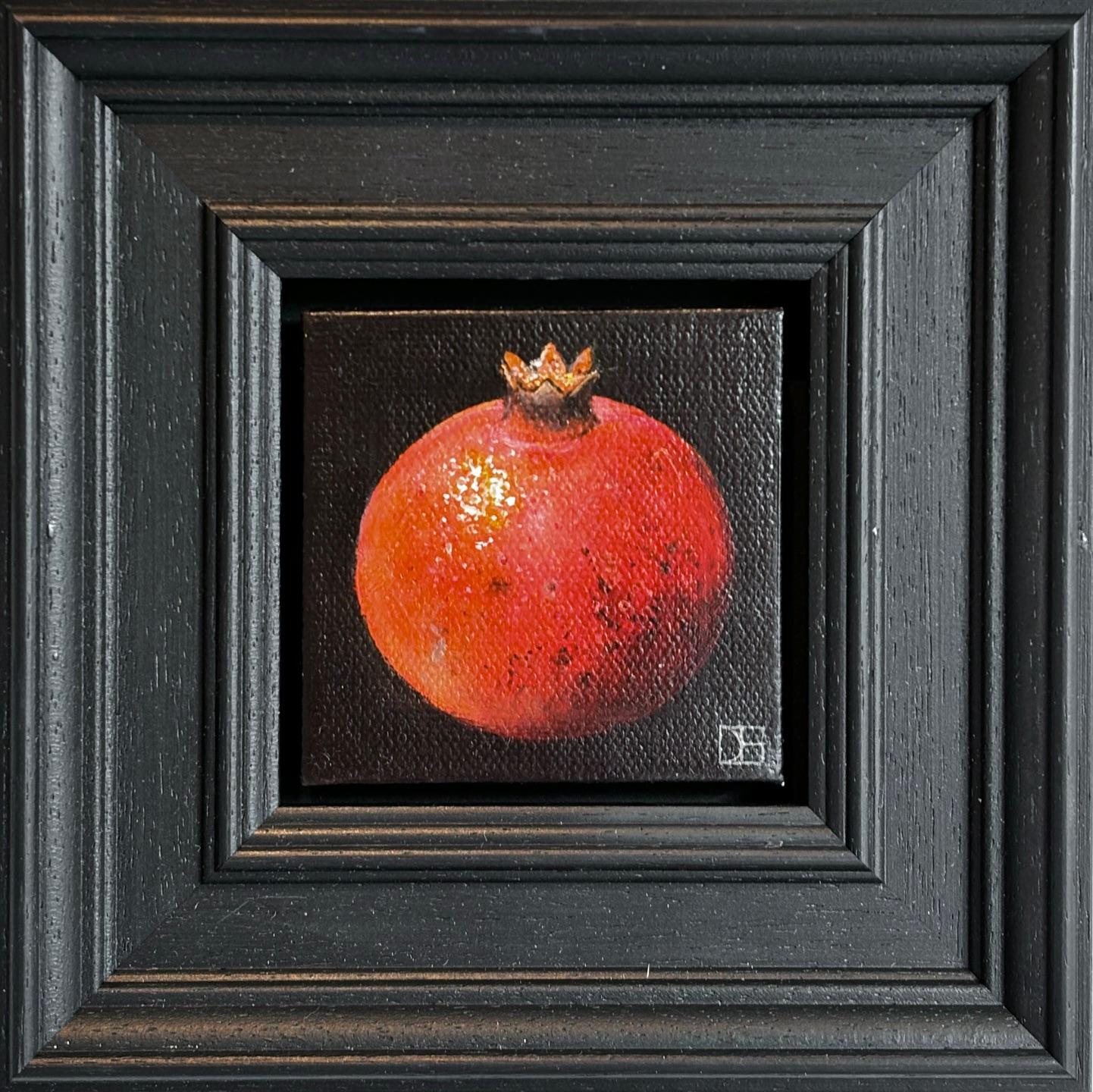 Picked Pomegranate - original realism still life fruit - contemporary art