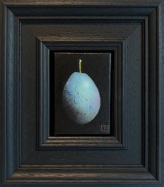 Prugna - pittura di frutta originale realistica - arte contemporanea