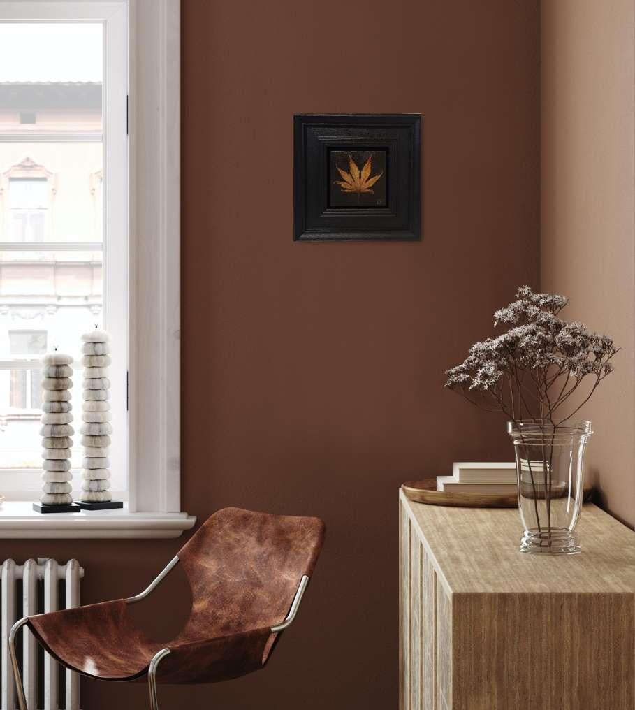 Pocket Autumn Collection Autumn leaf #3  [2024], Baroque Still Life, Small art - Realist Painting by Dani Humberstone