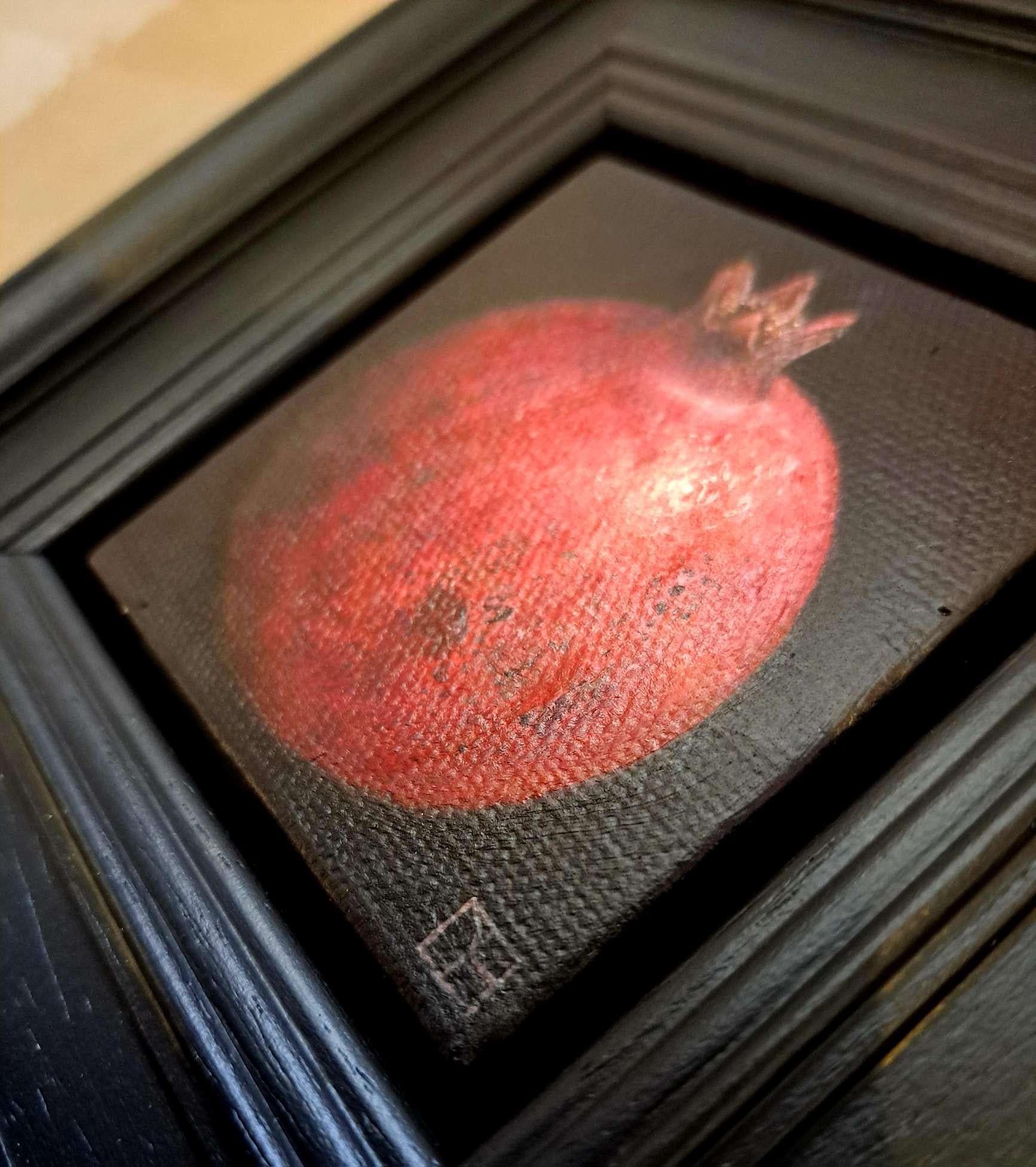Pocket Barok Granada Roja, Pintura Original, Arte Frutal, Realista 2