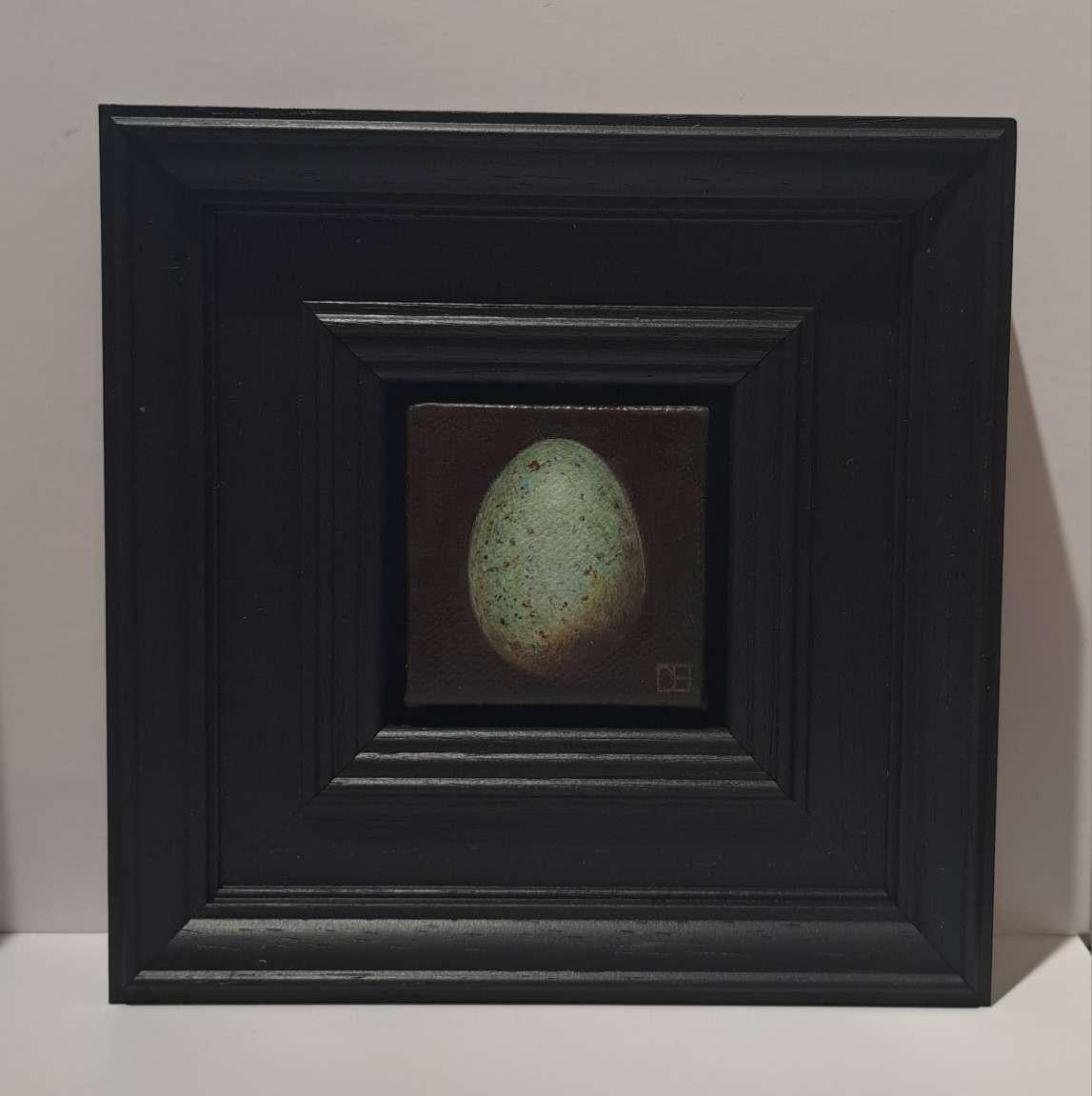Pocket Blackbird's Egg 3 (c), Original Painting, Egg, Realism For Sale 4