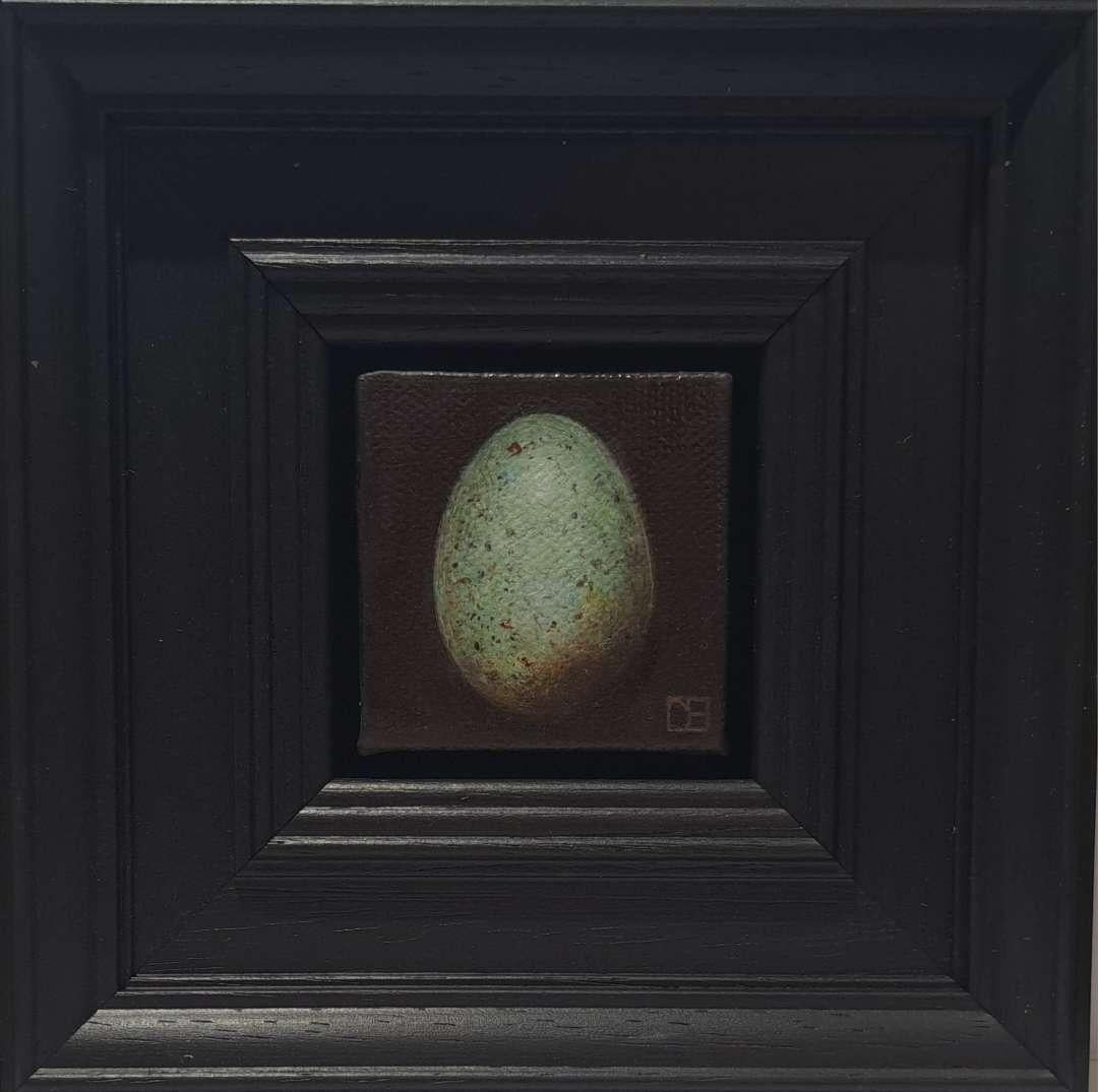 Pocket Blackbird's Egg 3 (c), Original Painting, Egg, Realism