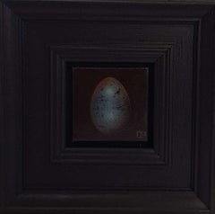 Uovo di merlo Pocket Bluer 1 (c), Pittura originale, Natura morta, Arte dell'uovo
