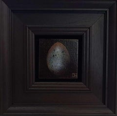 Pocket Bluer Blackbird's Egg #3 (c), Original Painting, Egg Art