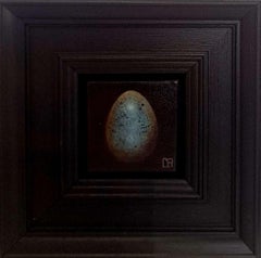 Huevo de mirlo de bolsillo (c), Pintura original, Pájaro, Naturaleza, Huevo, Azul