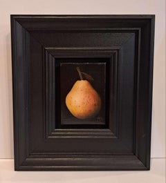 Pocket Blush Pear [2024], Baroque Still Life Painting, Small art, Fruit art