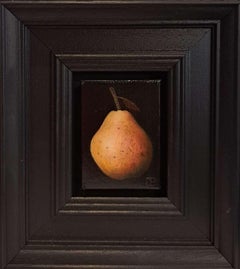 Pocket Blush Pear [2024], Baroque Still Life Painting, Small art, Fruit art