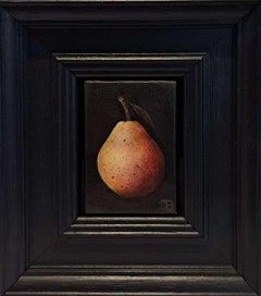 Pochette poire 3 c, peinture originale, Fruit Art, réalisme 