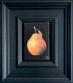 Pocket Blush Pear - original realism still life fruit - contemporary art