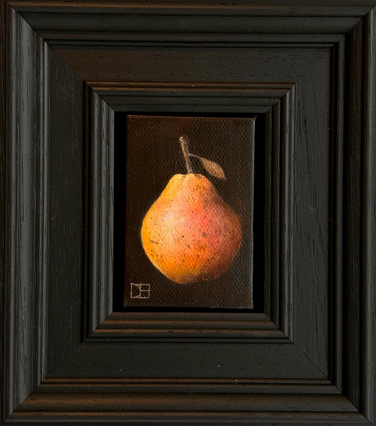 Dani Humberstone Still-Life Painting – Pocket Blush Pear - Original Realismus Stillleben Obst - zeitgenössische Kunst