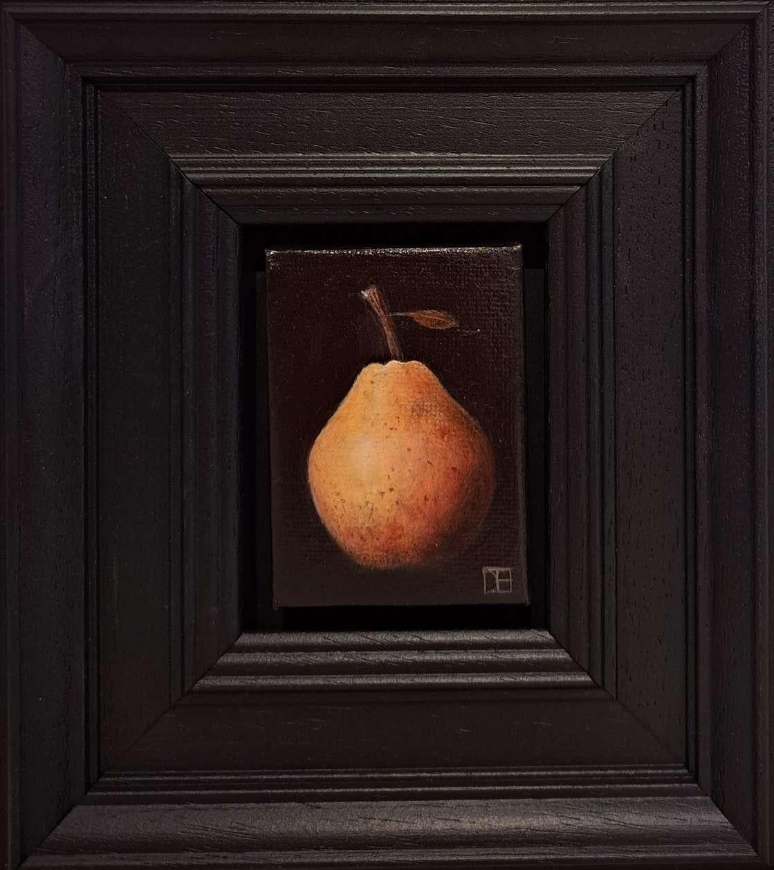 Pocket Blush Pear, Still Life Food Painting, Traditional Still Life Art (Nature morte traditionnelle)