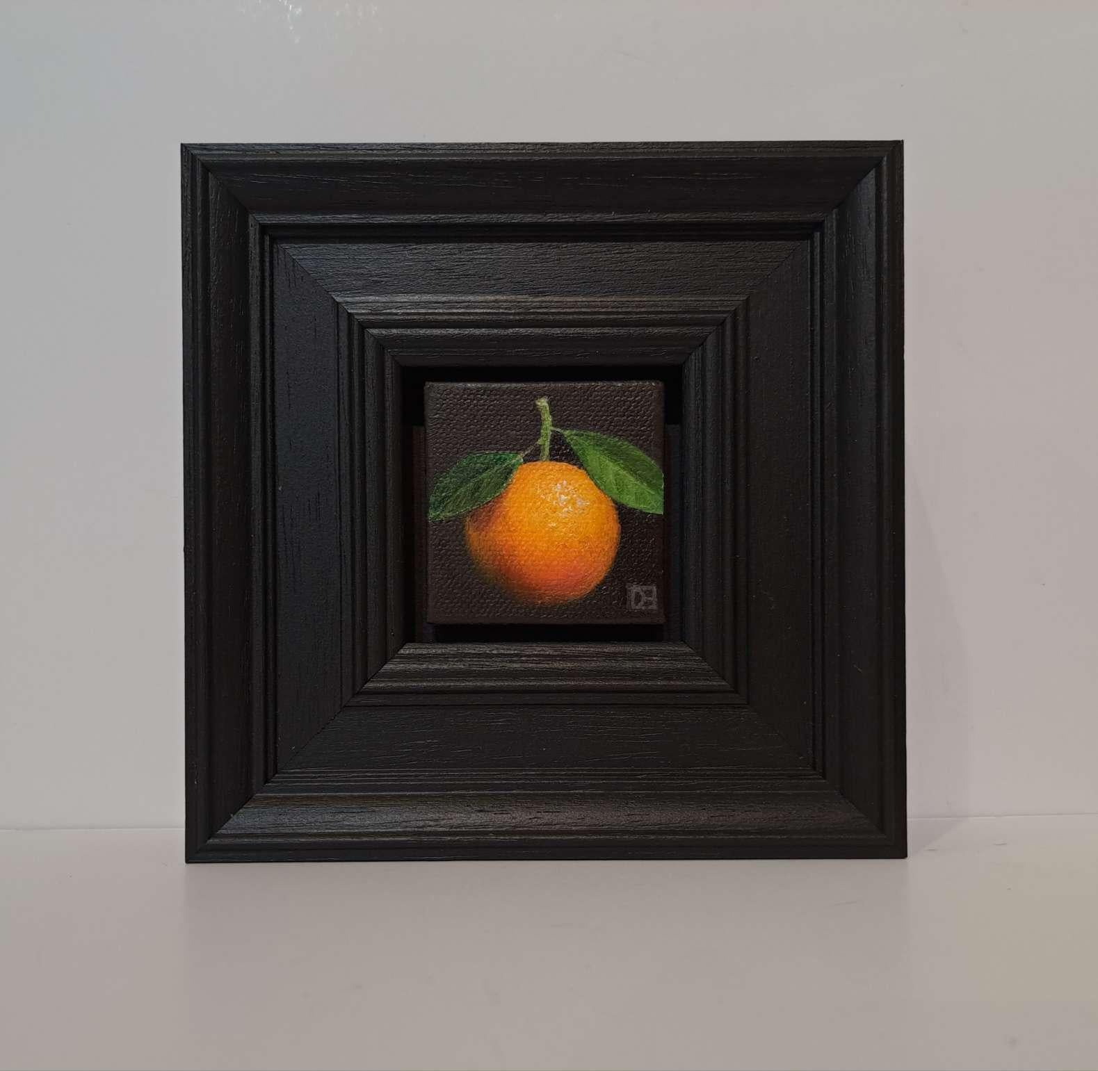 Pocket Bright Clementine, orignal still-life painting, food art - Contemporary Painting by Dani Humberstone