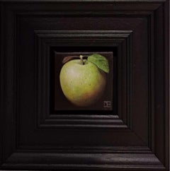 Pocket Bright Green Apple [2023], Baroque Still Life painting, Original Art