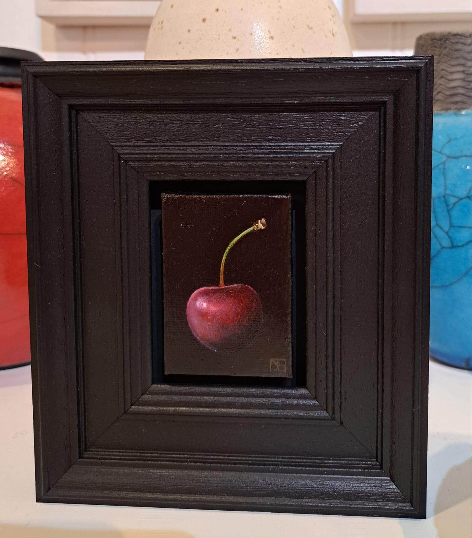 Pocket Cherry [2024], Baroque painting, Small art, affordable art - Painting by Dani Humberstone