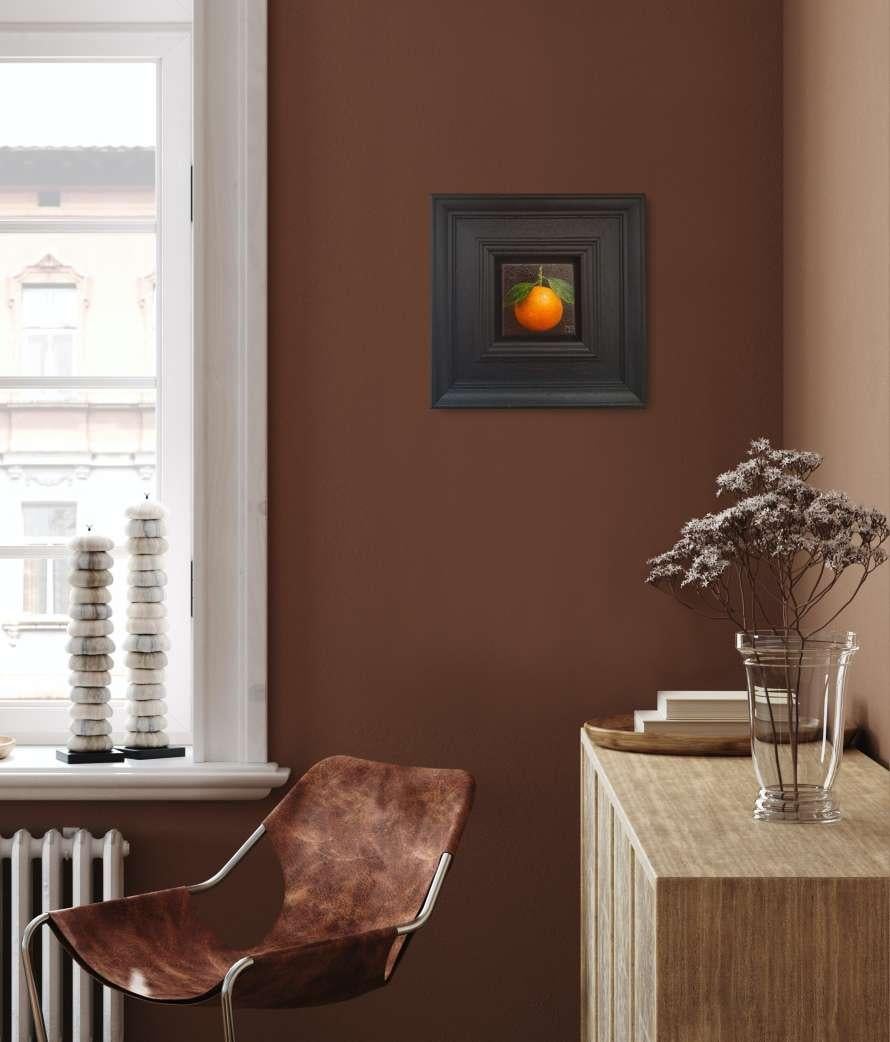 Pocket Clementine [2023], Nature morte baroque, Food Art, Small art - Painting de Dani Humberstone