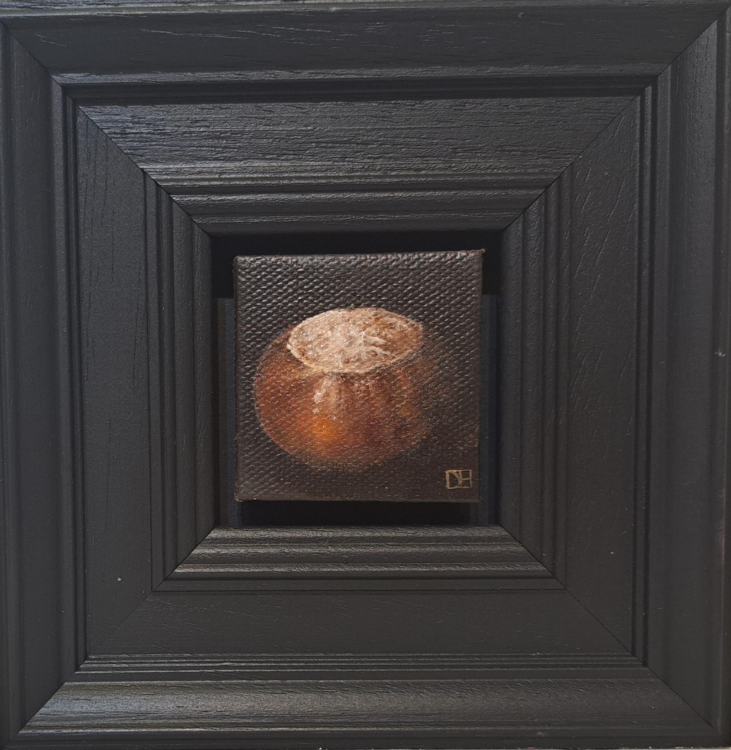 Dani Humberstone Interior Painting – Pocket Conker [2023], Barock-Stilllebengemälde, Lebensmittelkunst, Herbstkunst