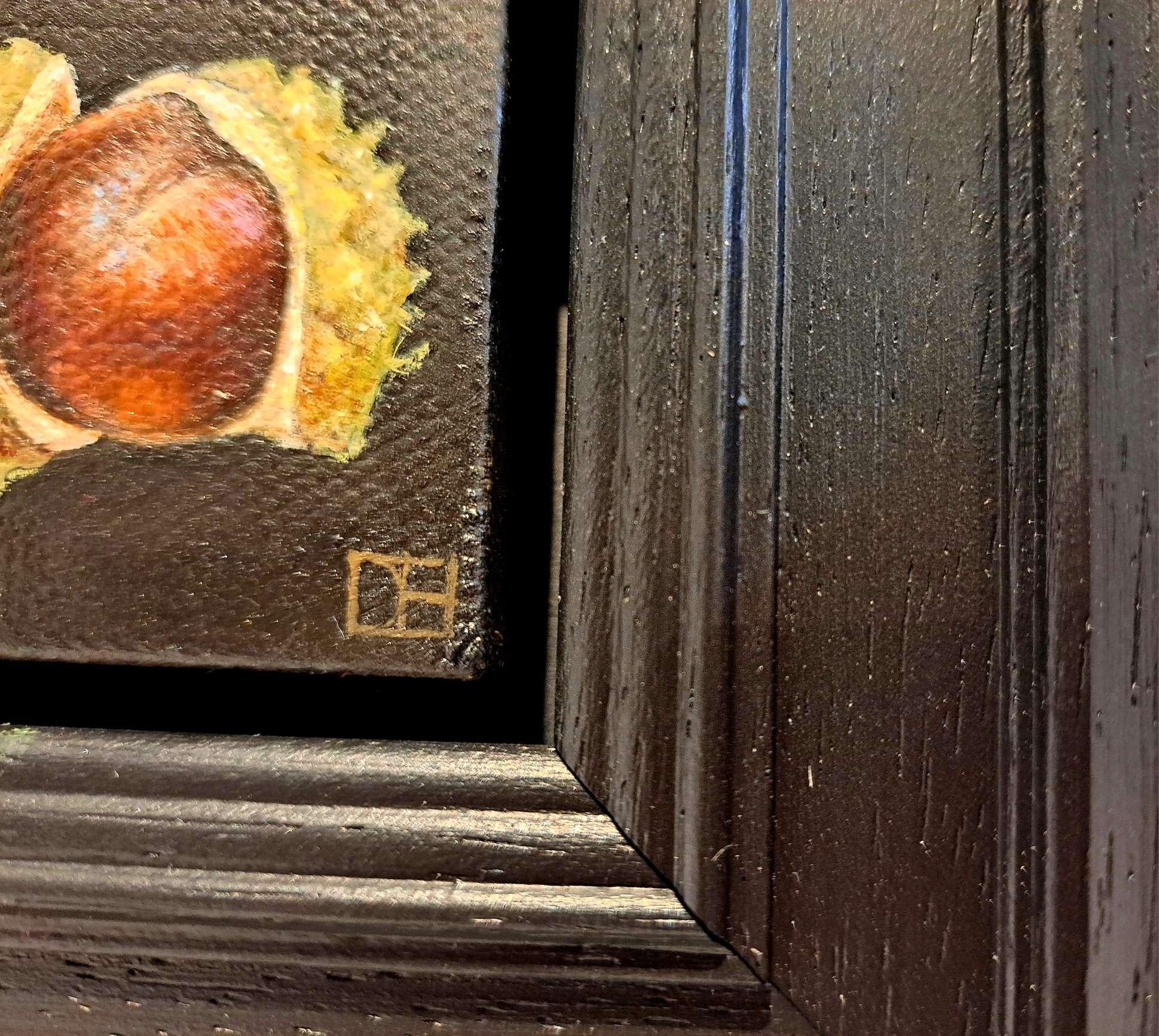 Pocket Conker and Shell 2 c, Original Baroque Still Life Painting, Small For Sale 3