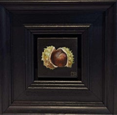 Pocket Conker and Shell 2 c, Original Baroque Still Life Painting, Small