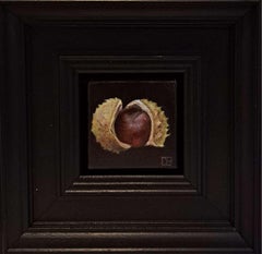 Pocket Conker & Shell [2023], Baroque Still Life Painting, Affordable art, Small