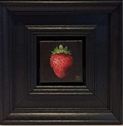 Tasche Crimson Erdbeer 2 c, Originalgemälde, Obstkunst, Realismus