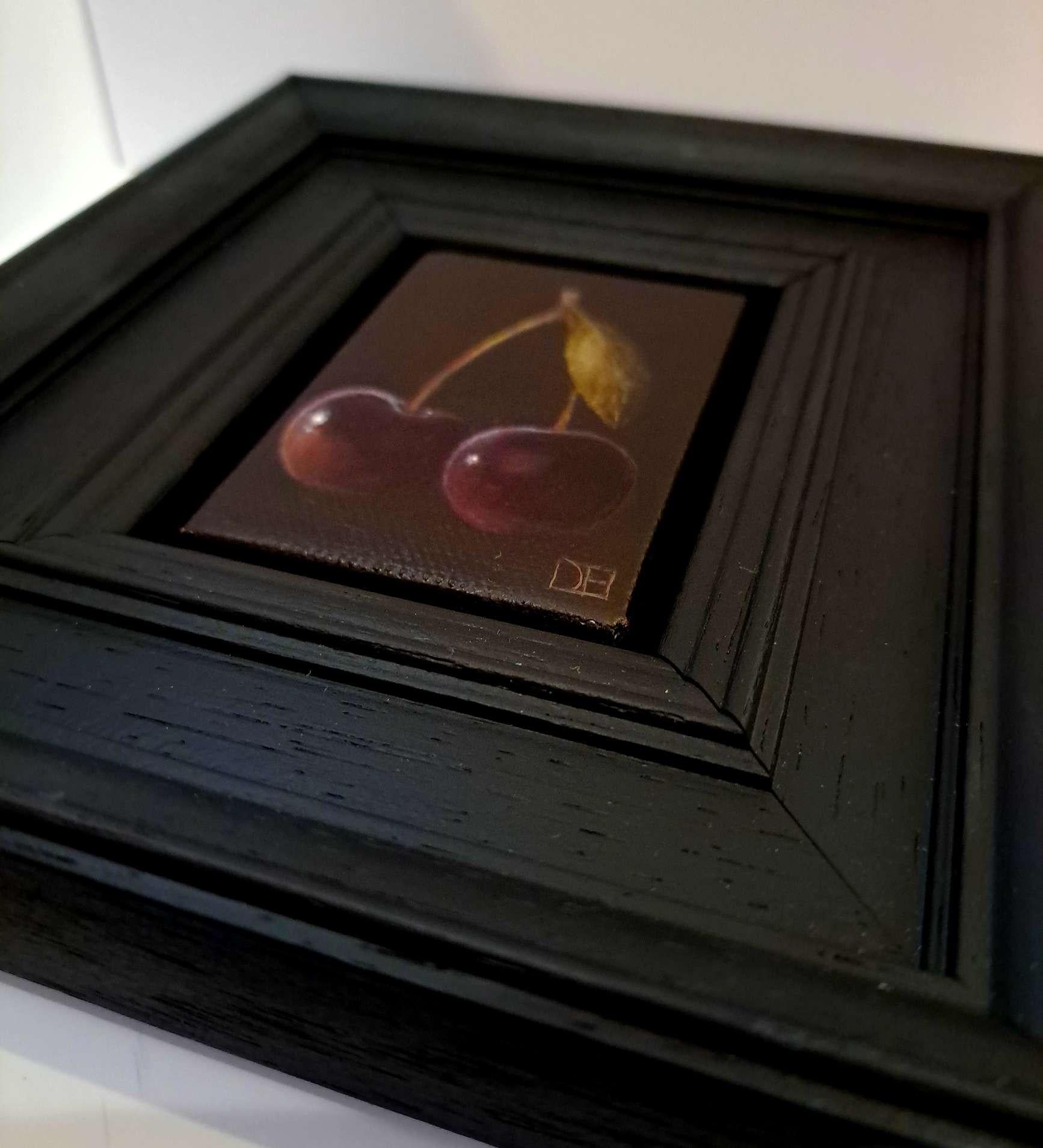 Pocket Dark Cherries, Original Painting, Food art, Nature, Red, Affordable art For Sale 5