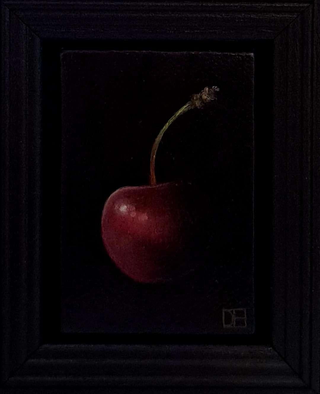Ciliegia rossa tascabile 2 c, Pittura originale, Arte della frutta 2
