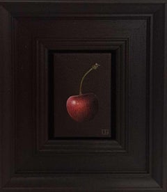 Pocket Dark Red Cherry 2 c, Original Painting, Fruit Art, Realist
