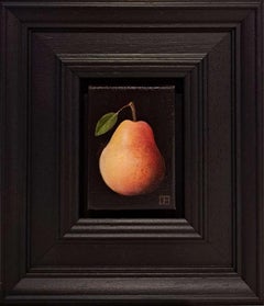 Pocket red blush pear, originall art, food art, still-life, small-scale