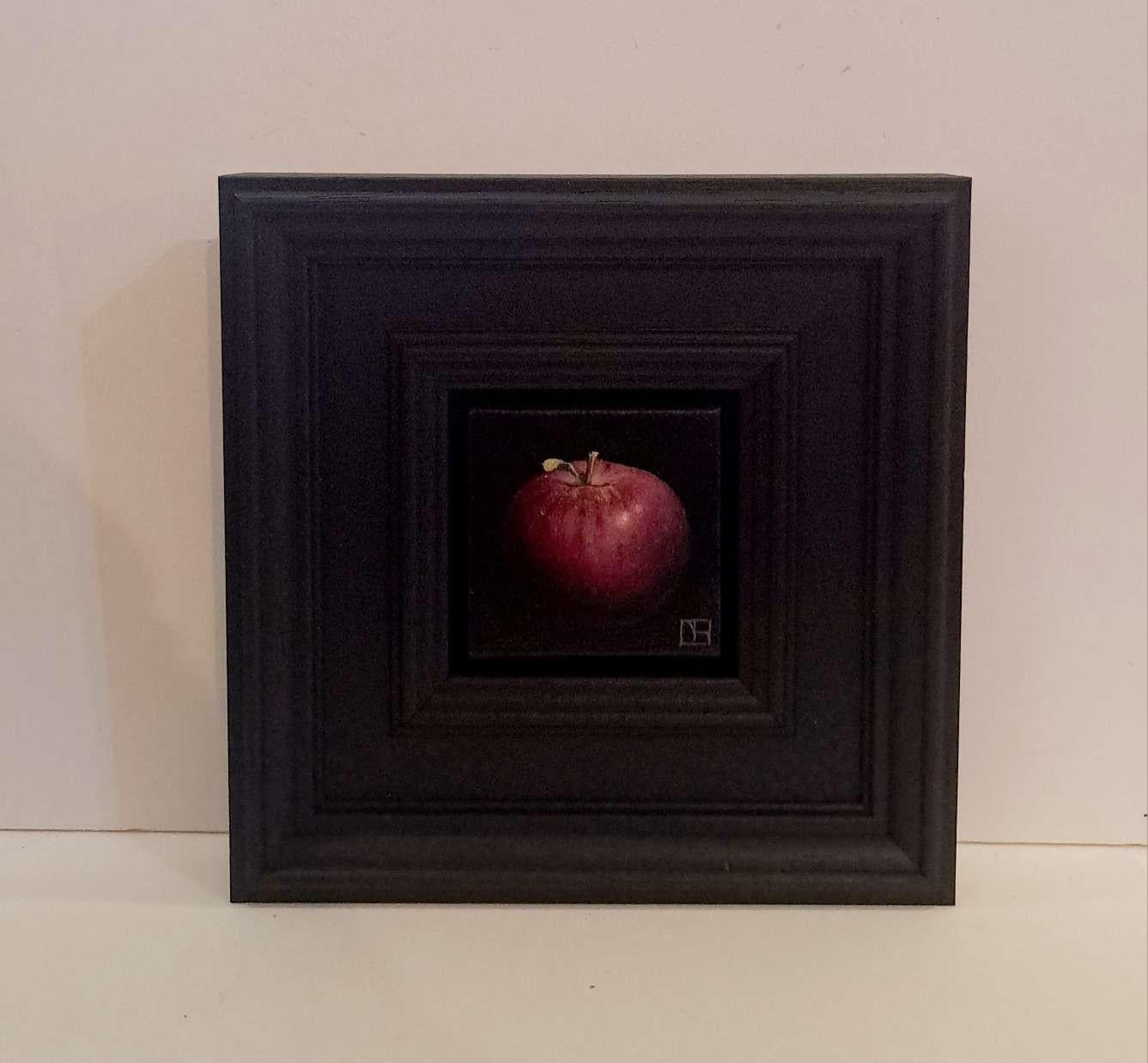 Pocket Deep Red Apple c, Pintura original, Realista, Arte otoñal - Painting de Dani Humberstone