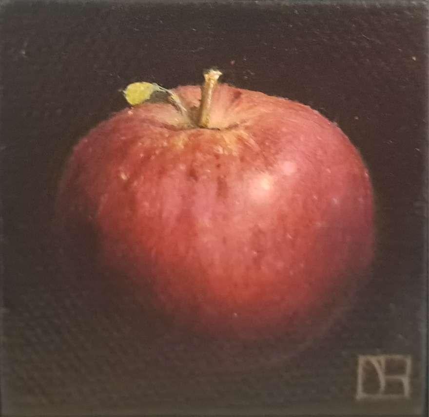 Pocket Deep Red Apple c, Pintura original, Realista, Arte otoñal 1
