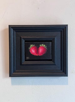 Fragole doppie tascabili - natura morta originale e realistica - arte contemporanea