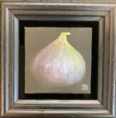 Pocket Fig, Dani Humberstone, Original Still Life Fruit Painting, Affordable Art