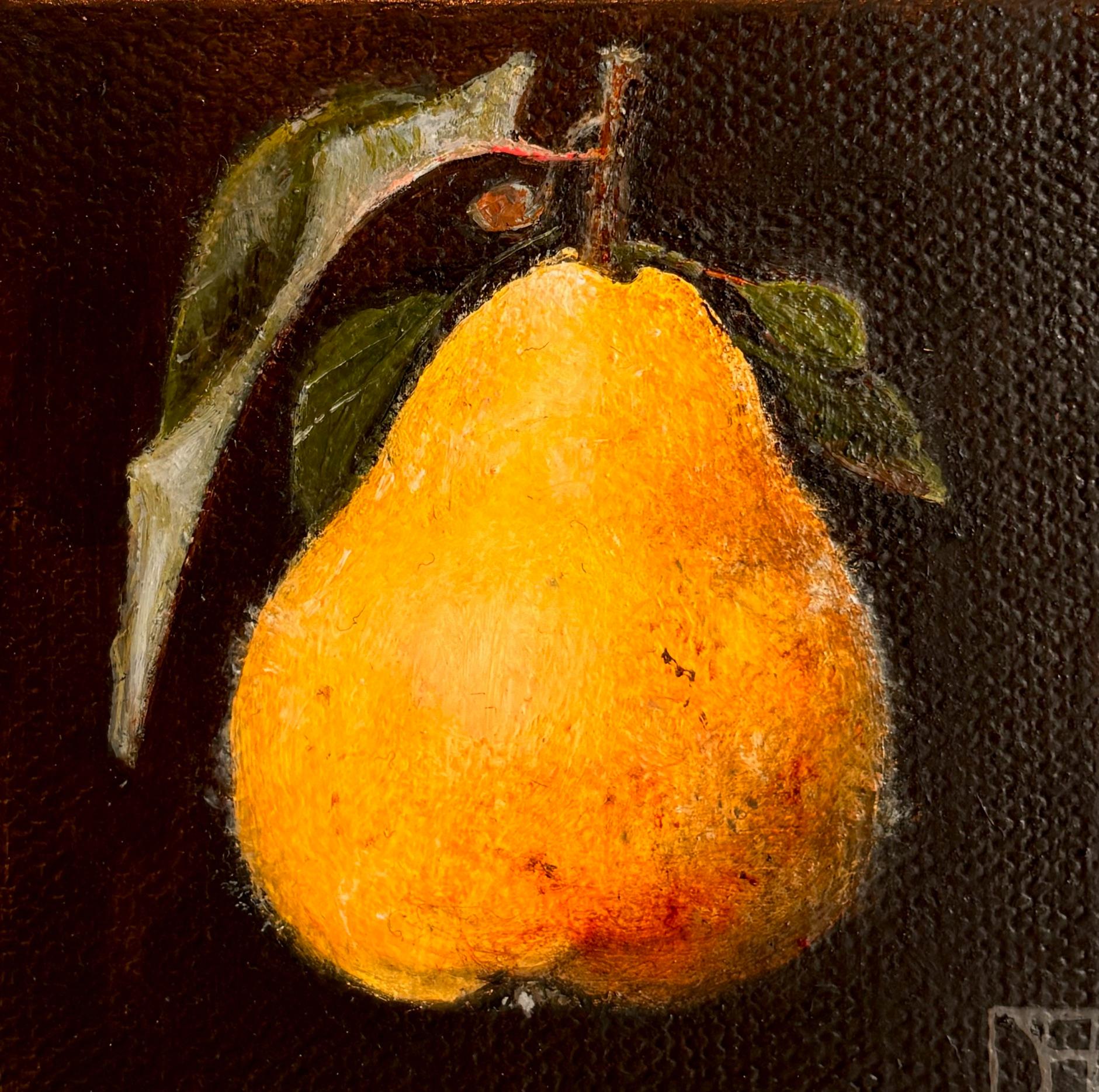 Dieses außergewöhnliche Kunstwerk ist derzeit in der Signet Contemporary Art Gallery und online ausgestellt und zu verkaufen. Dani Humberstones Pocket Fluffy Quince stellt eine selten gemalte Frucht mit außergewöhnlicher Zartheit dar. Die in Öl auf