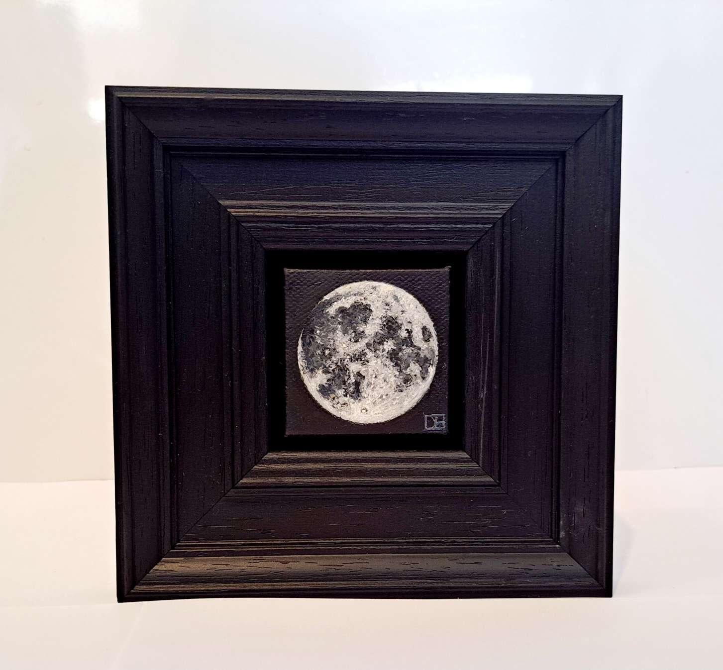 Full Moon 2, peinture originale, paysage ciel, espace, lunaire, art abordable 2