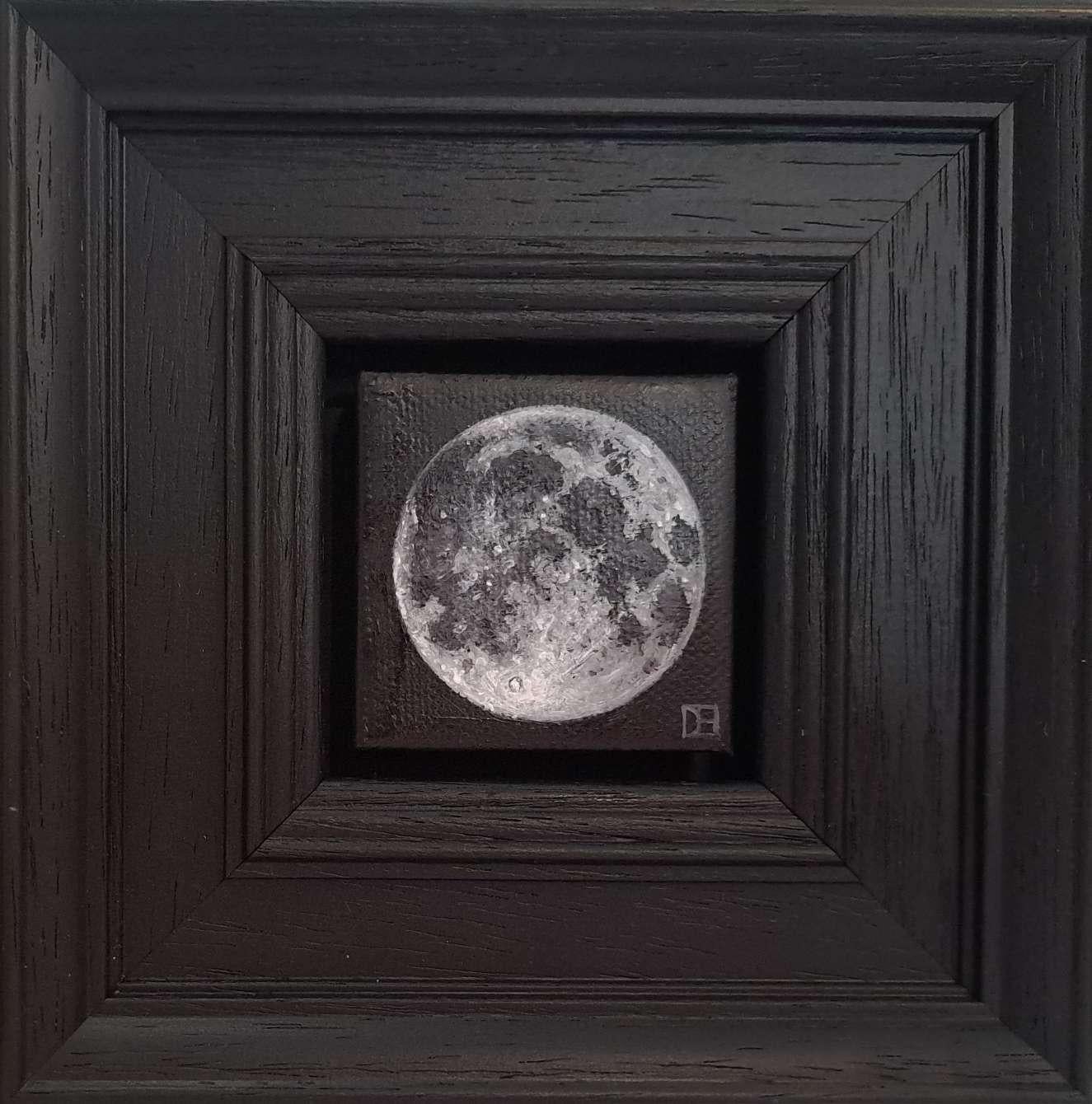 Dani Humberstone Still-Life Painting - Pocket Full Moon 4, Original Painting, Skyscape, Space, Nature, Astrology art