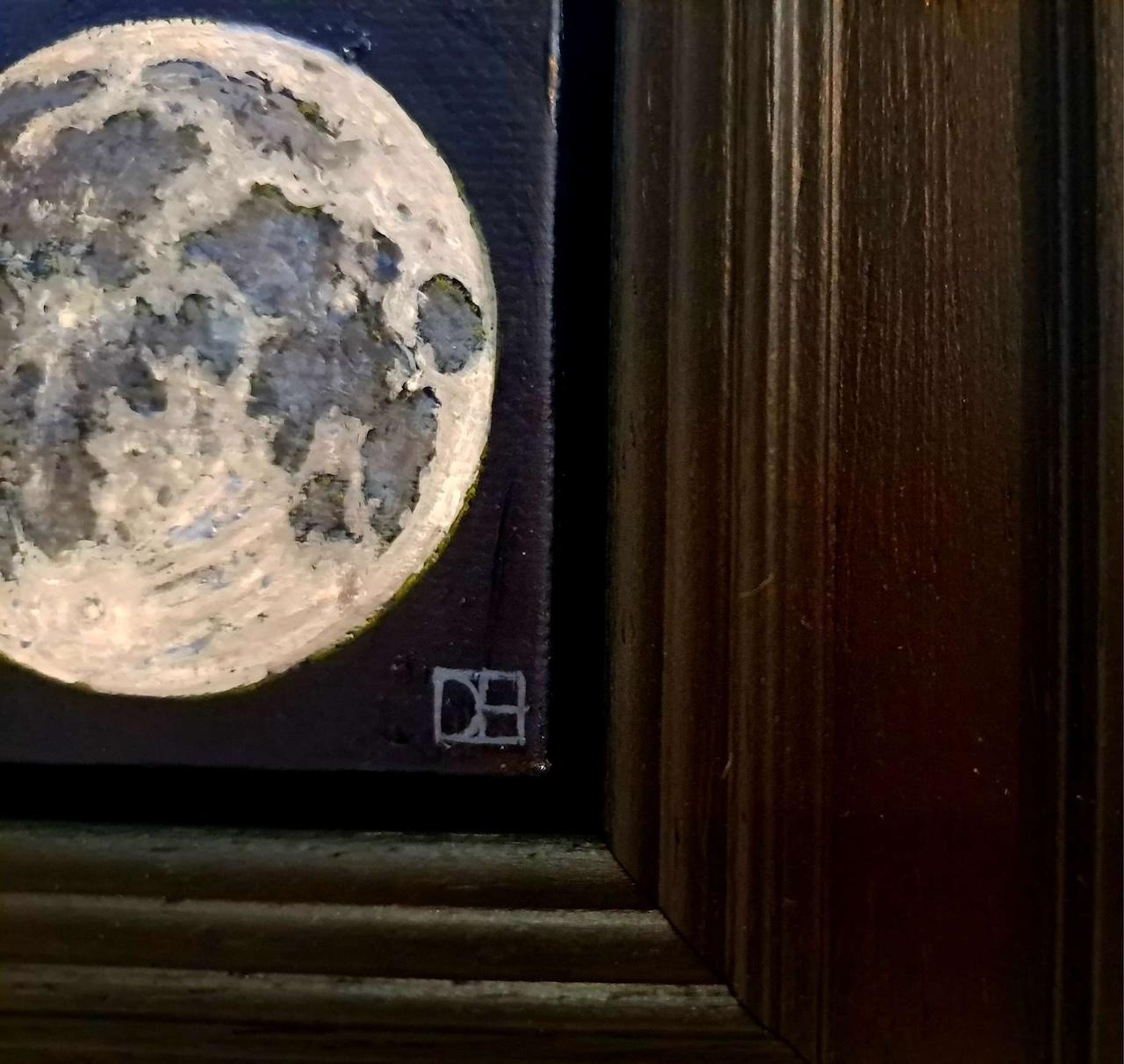 Pocket Full Moon 5, Original Painting, Moon, Astronomy, Nature, Night For Sale 5