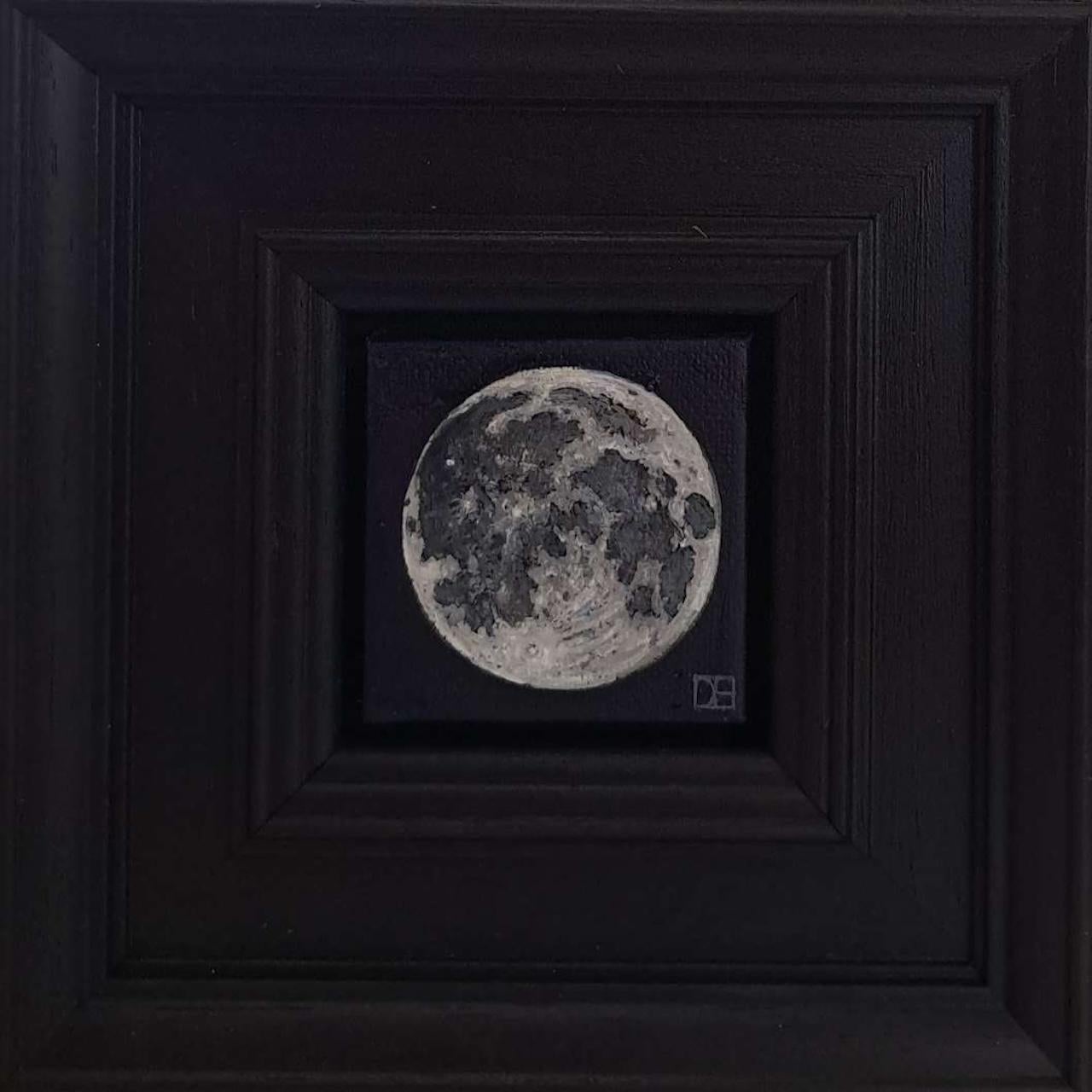 Luna Llena de Bolsillo 5, Pintura Original, Luna, Astronomía, Naturaleza, Noche 3