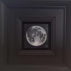 Pocket Full Moon 6 Peinture originale, Lune, Nature, Nature morte