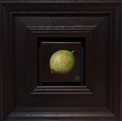 Pocket Green Gooseberry, Baroque Still Life Painting, Small Art, Fruit Art