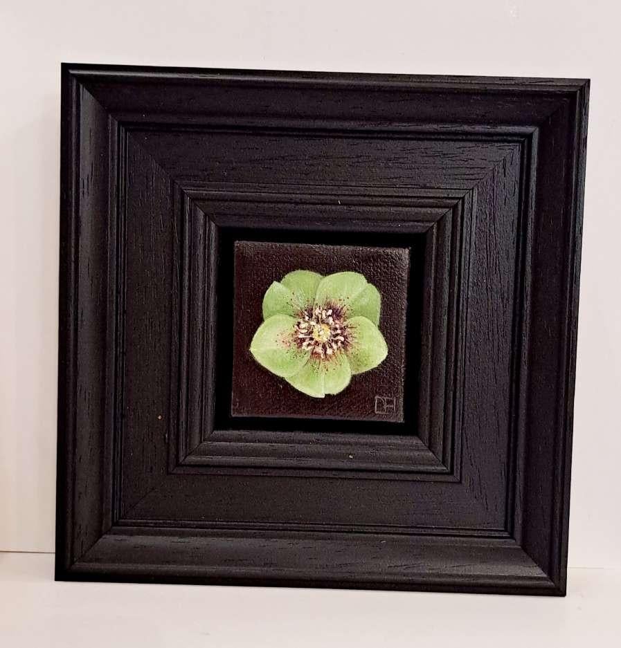 Pocket Green Hellebore (c), Original Painting, Flower, Nature, Spring art For Sale 1