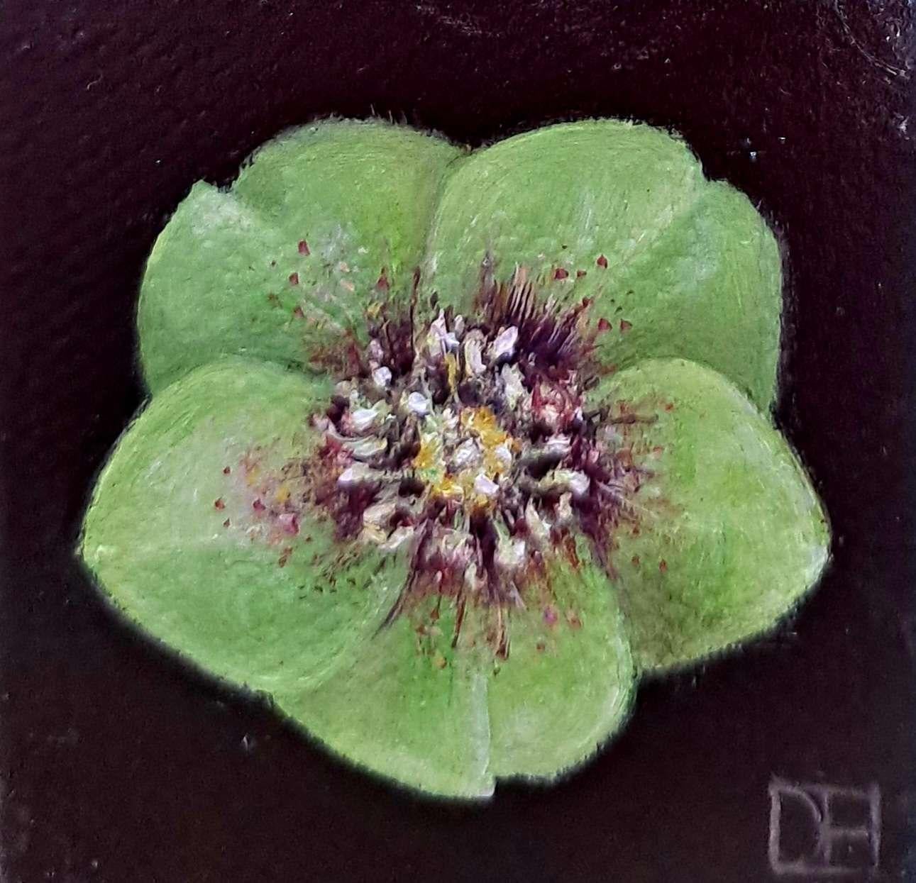 Pocket Green Hellebore (c), Original Painting, Flower, Nature, Spring art For Sale 2
