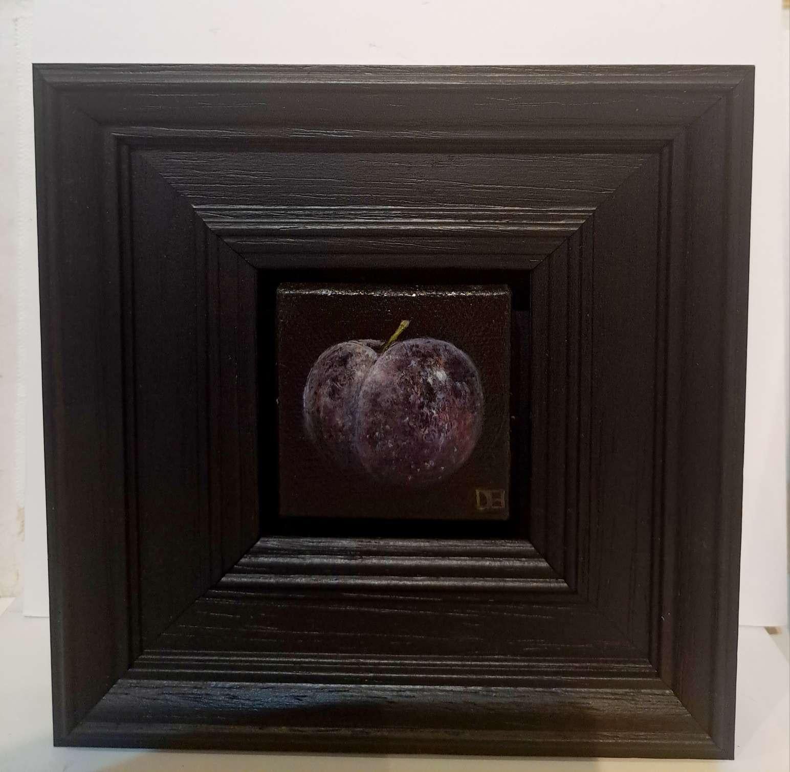 Pocket Juicy Plum with Oil Paint on Canvas, Painting by Dani Humberstone For Sale 2
