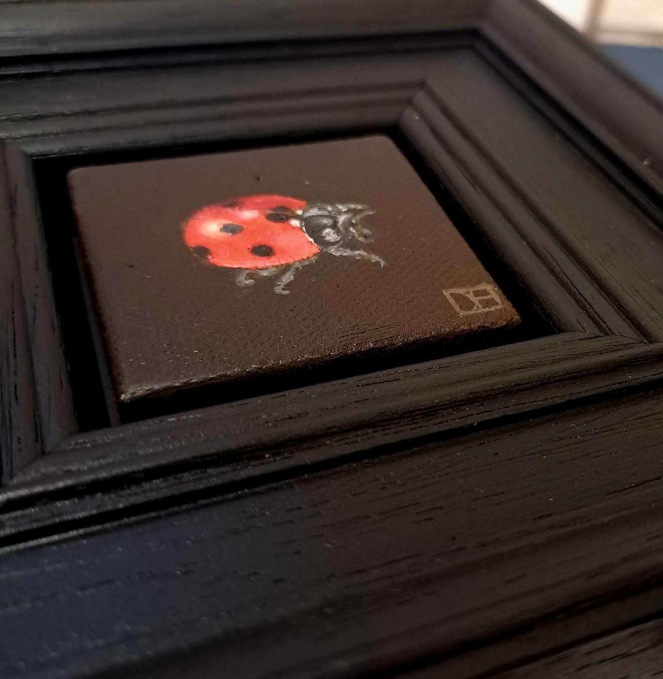 Pocket Ladybird 2,  Original painting, Still life, Insect  - Contemporary Painting by Dani Humberstone